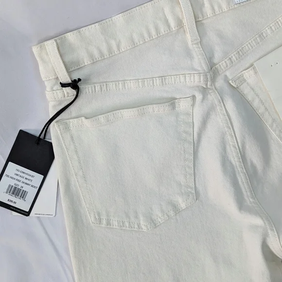 Re/Done 70S High Rise Skinny Bootcut Jean Button Fly Frayed Vintage White 28 NWT - Picture 10 of 15